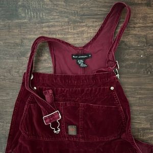 vintage maroon corduroy overalls